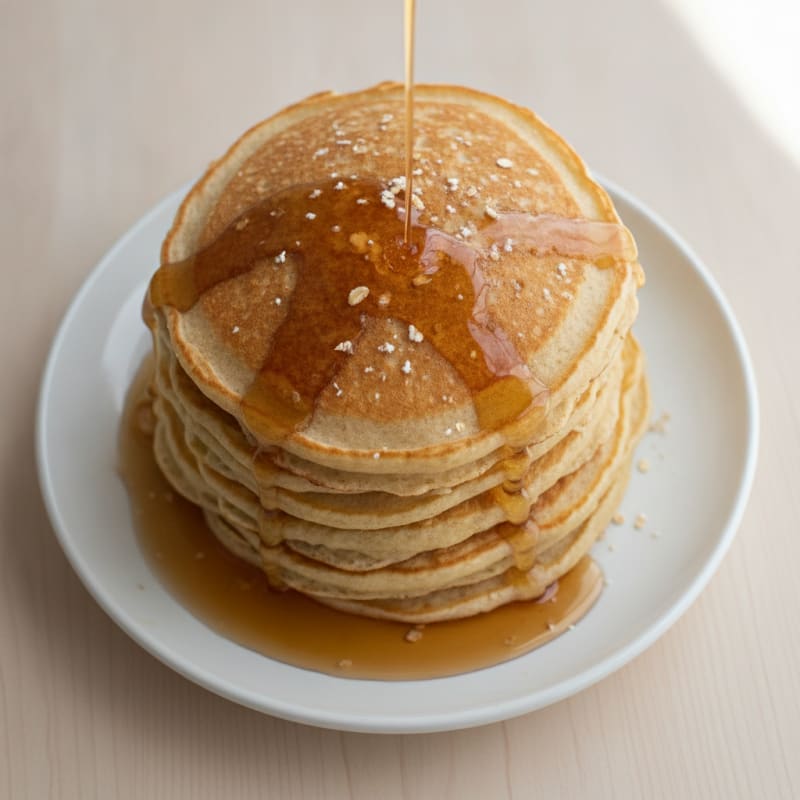 Fluffy Buttermilk Pancakes with Maple Syrup