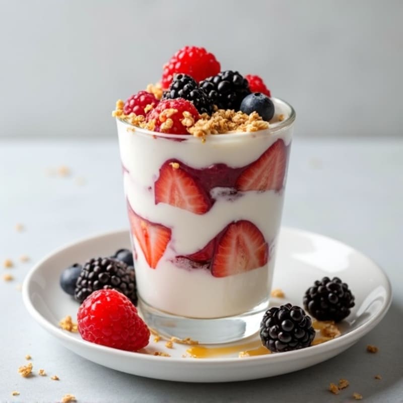 Greek Yogurt Protein Parfait with Mixed Berries