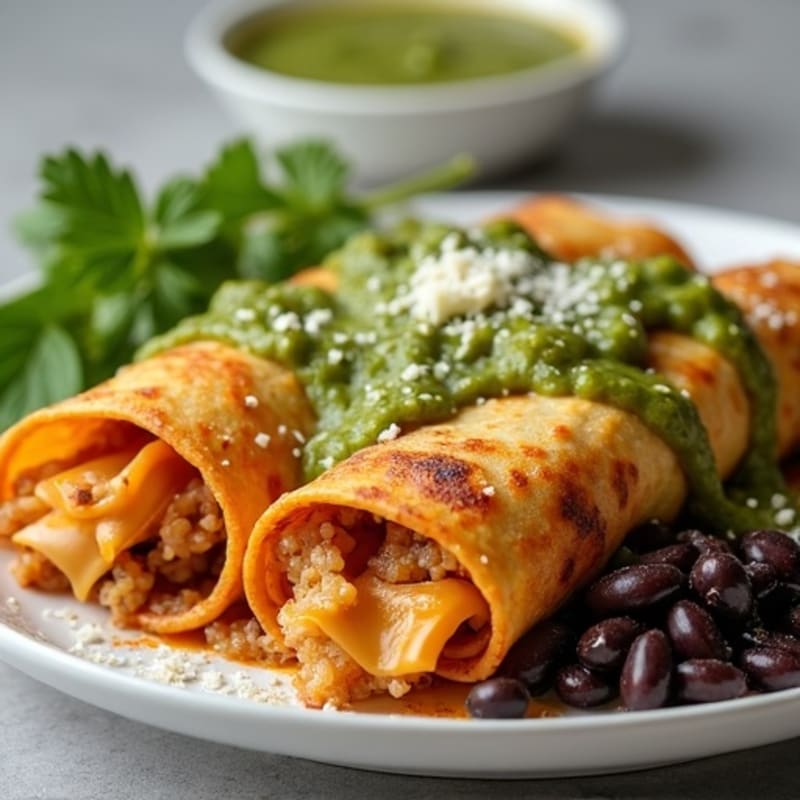 Lean Chicken Enchiladas with Fresh Salsa Verde