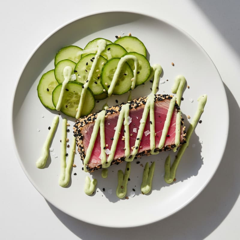 Pan-Seared Ahi Tuna with Zesty Wasabi Mayo