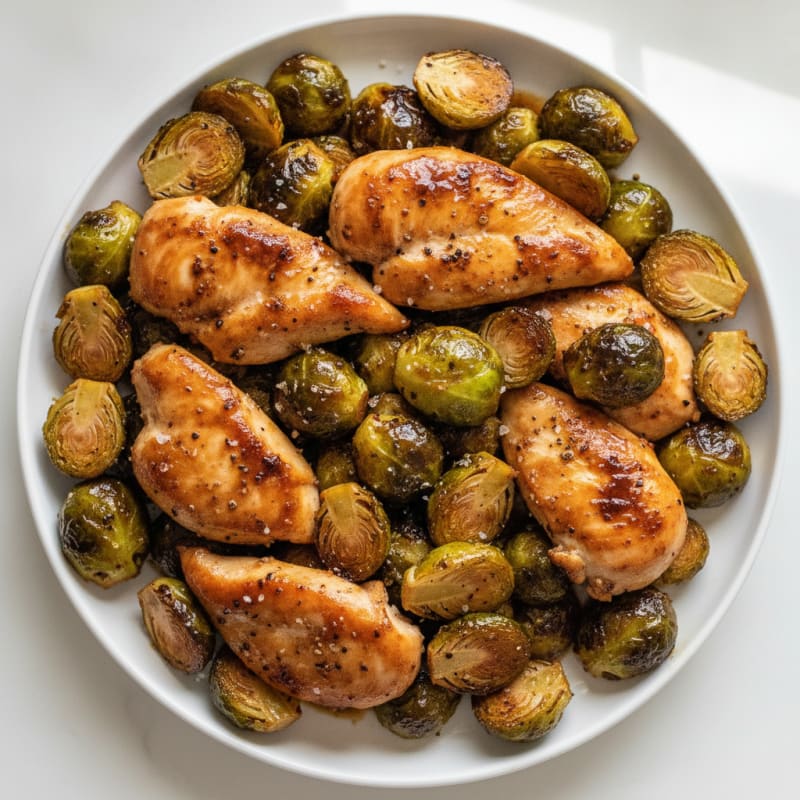Roasted Balsamic Chicken and Brussels Sprouts