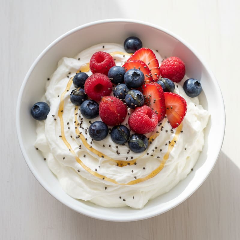 Creamy Greek Yogurt Protein Mousse with Berries