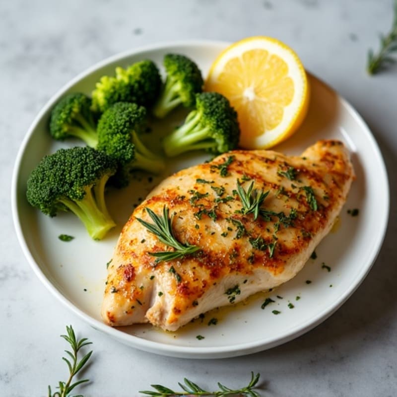 Lemon Herb Roasted Chicken with Crispy Broccoli