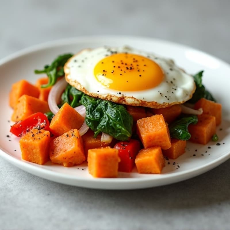 Protein-Packed Sweet Potato Hash with Eggs