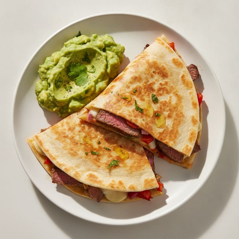Carne Asada Quesadillas with Guacamole