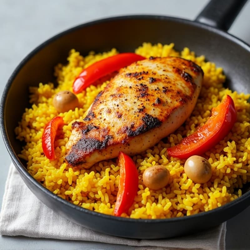 Saffron-Spiced Chicken and Yellow Rice Skillet