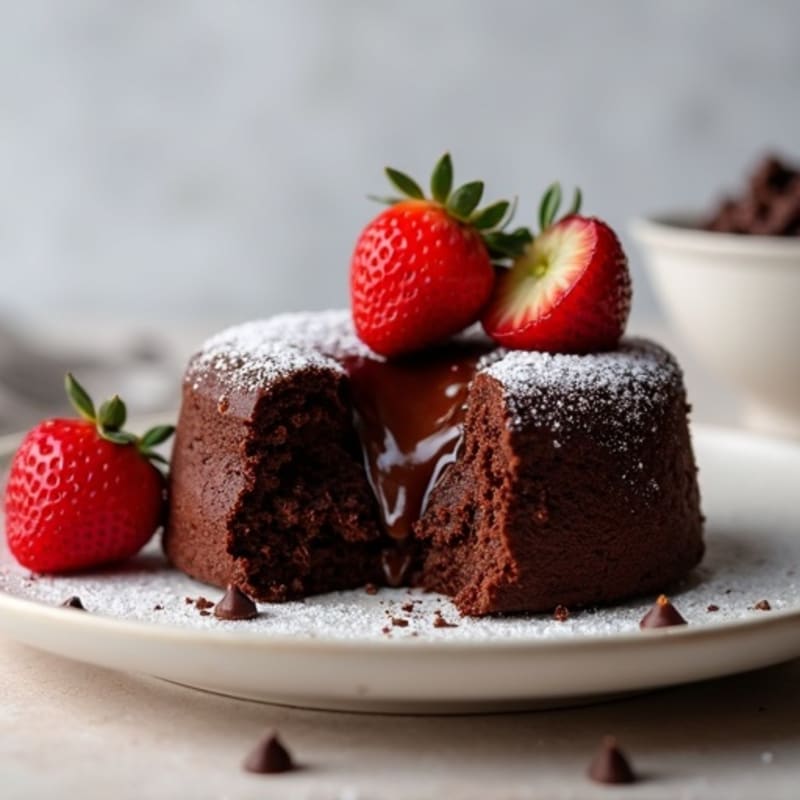 Molten Dark Chocolate Protein Cake