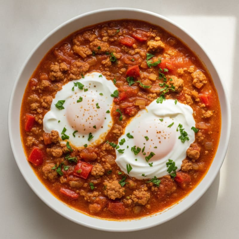 Spiced Tomato and Pepper Baked Eggs