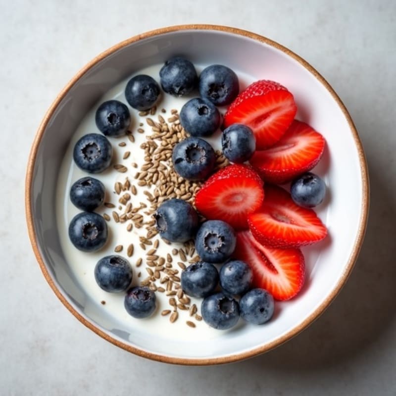 Creamy Yoghurt Bowl with Fresh Berries and Crunchy Seeds