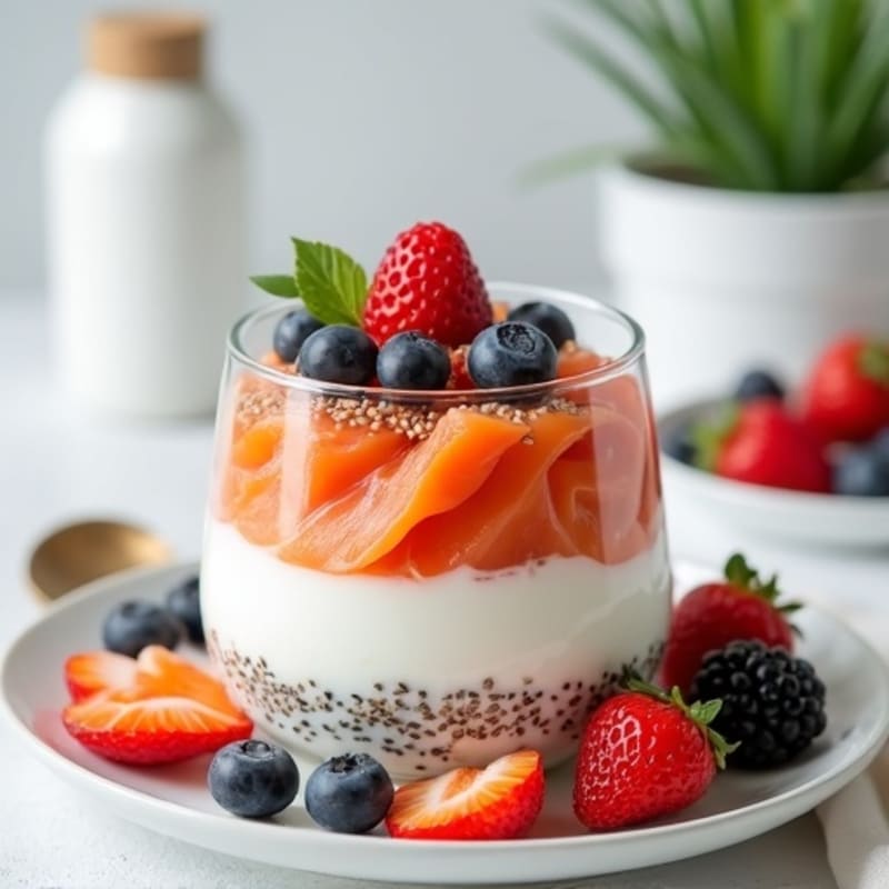 Silky Greek Yogurt Parfait with Chia Seeds and Smoked Salmon