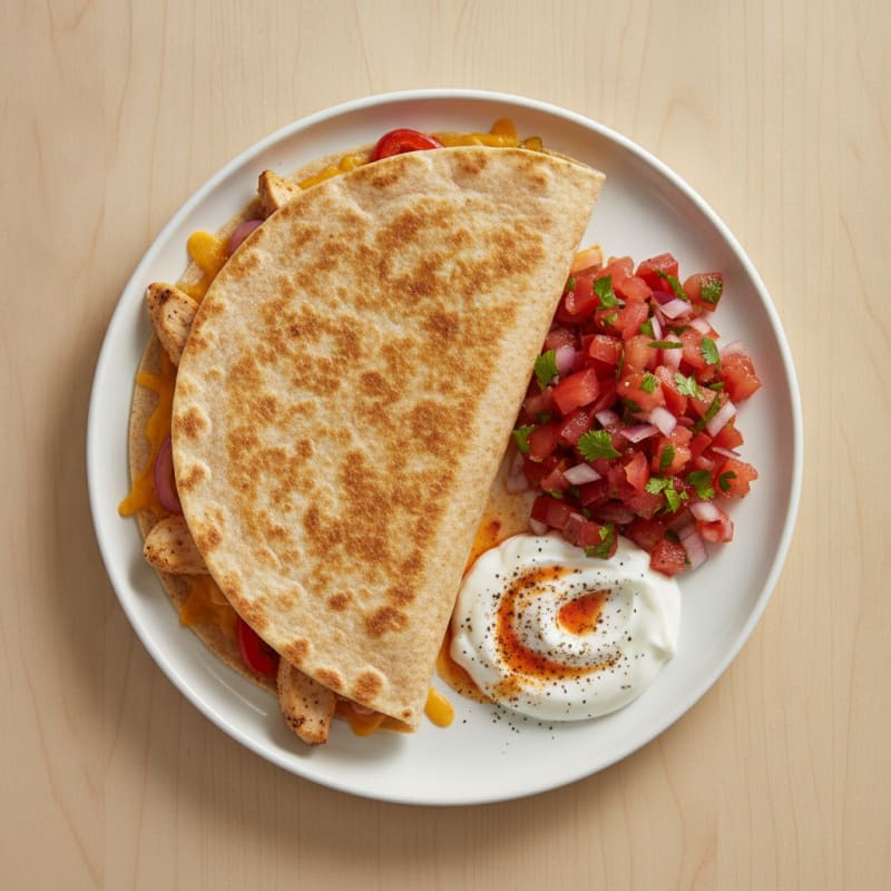 Southwest Chicken Quesadilla with Zesty Salsa