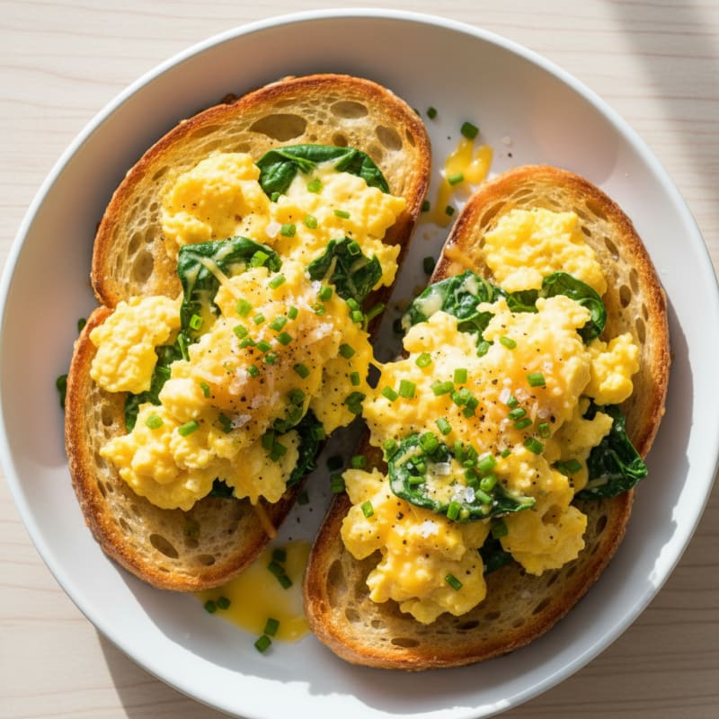Golden Sourdough Egg and Cheddar Toasts