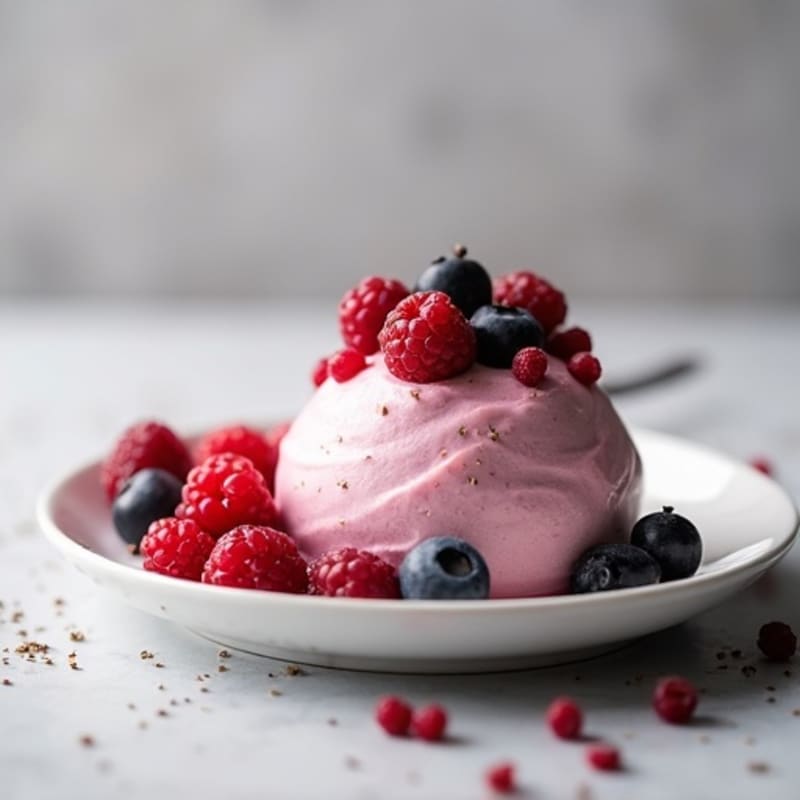 Silky Greek Yogurt Protein Mousse with Mixed Berries