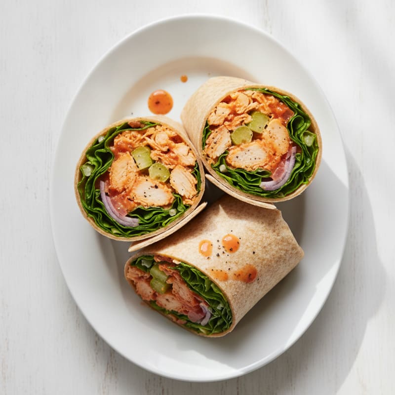 Buffalo Ranch Chicken Salad Wraps