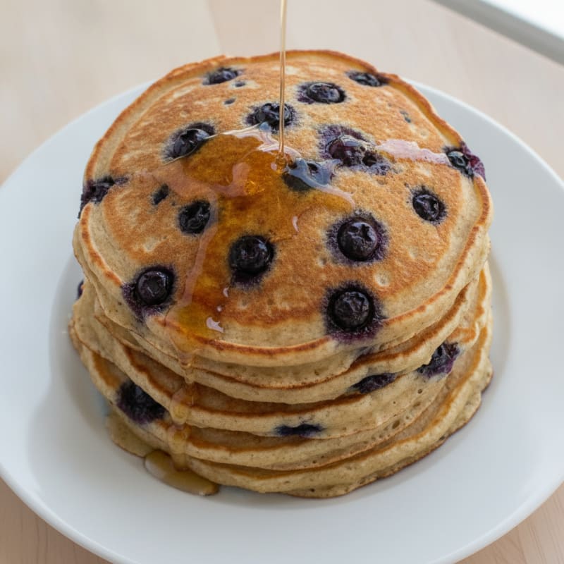 High-Protein Blueberry Oat Pancakes