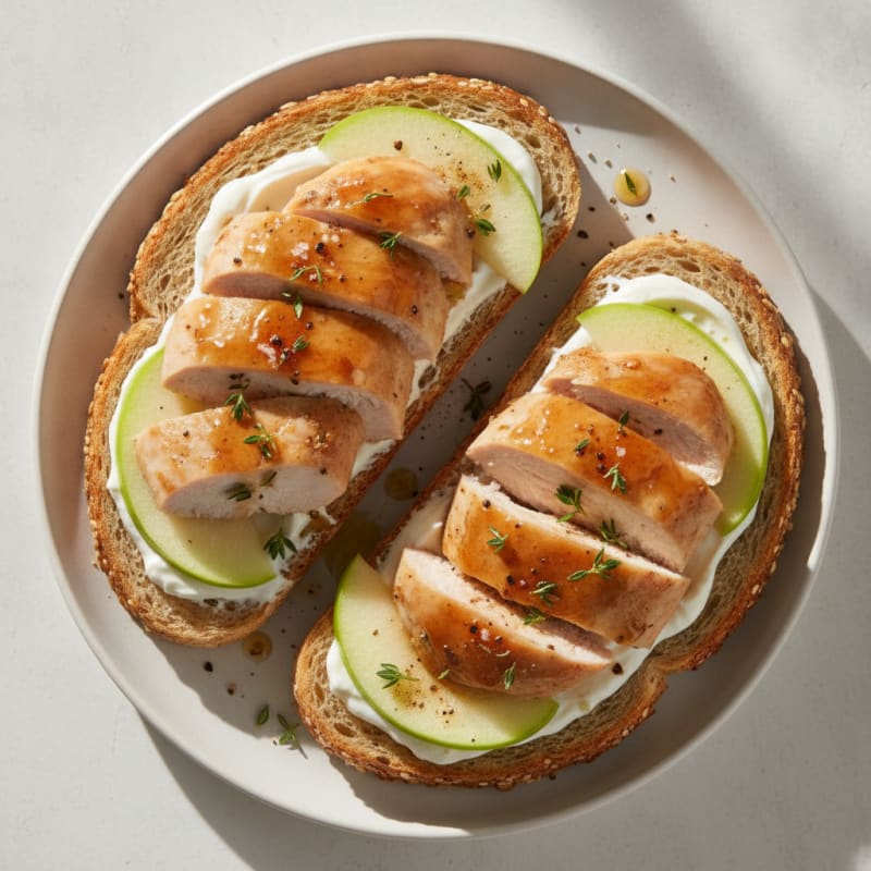 Maple-Glazed Chicken and Apple Toast
