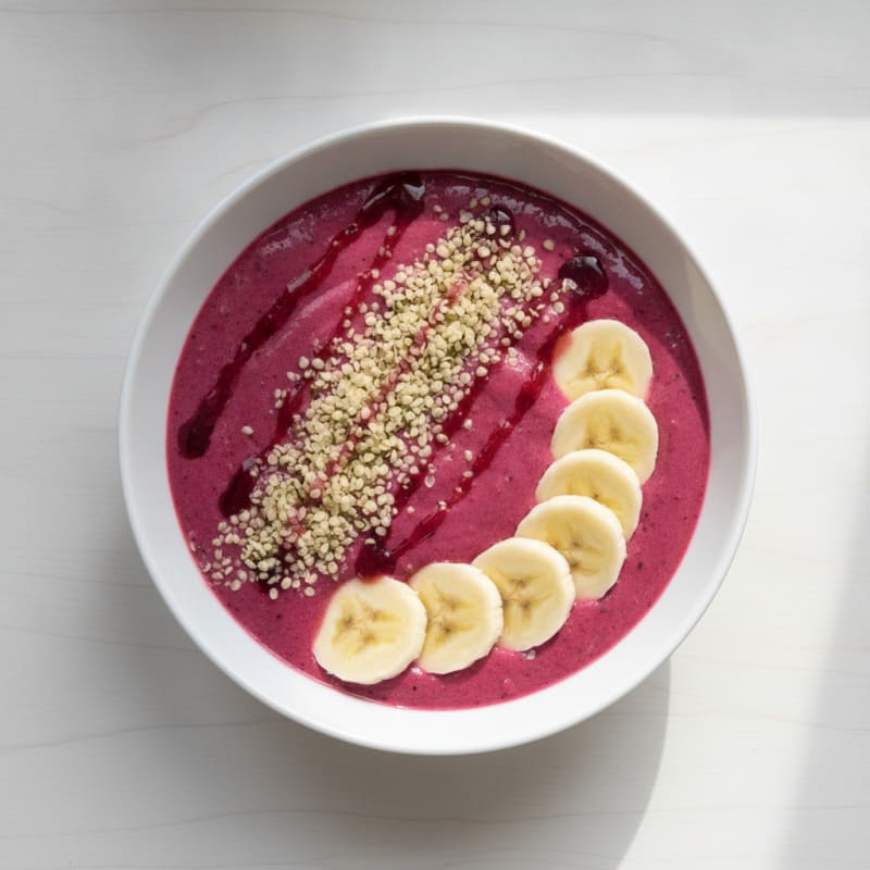 Silky Tofu Berry Smoothie Bowl with Hemp Seeds