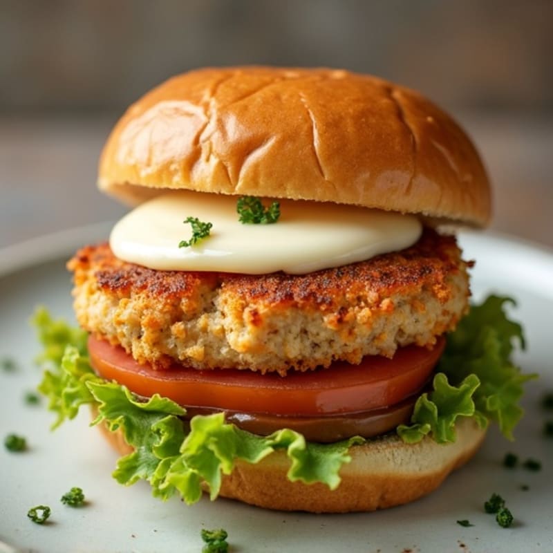 Crispy Baked Chicken Burgers with Melted Mozzarella