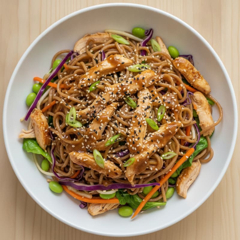 Ginger-Sesame Chicken Noodle Bowl