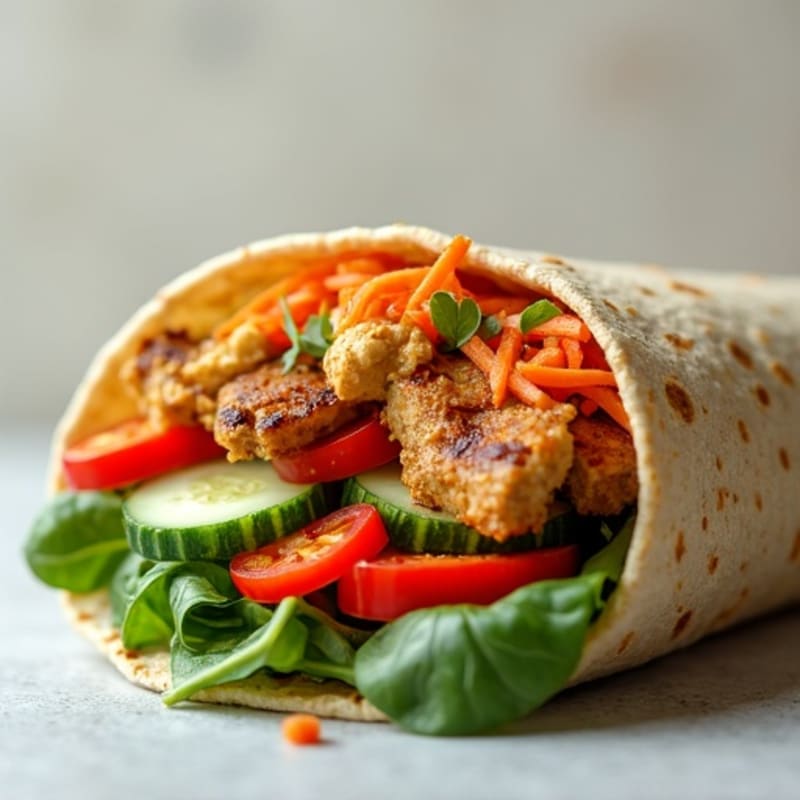 Crunchy Veggie and Creamy Hummus Wrap