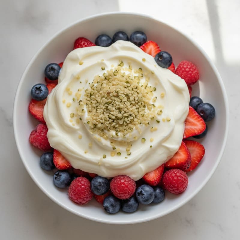 Vanilla Greek Yogurt Protein Parfait with Mixed Berries
