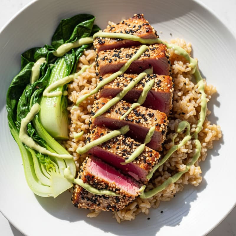 Pan-Seared Ahi Tuna with Wasabi Mayo
