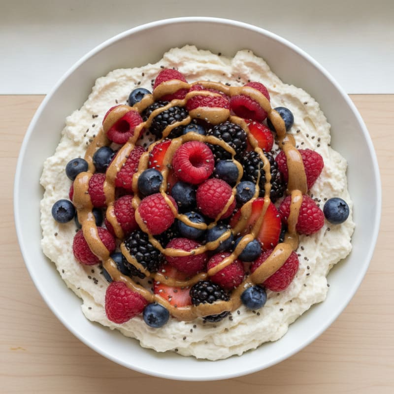 Silky Greek Yogurt Protein Mousse with Mixed Berries