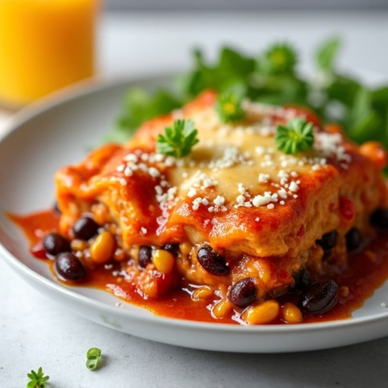 Spicy Chicken and Black Bean Enchilada Bake