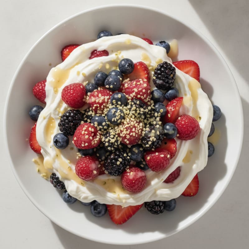 Greek Yogurt Protein Parfait with Mixed Berries
