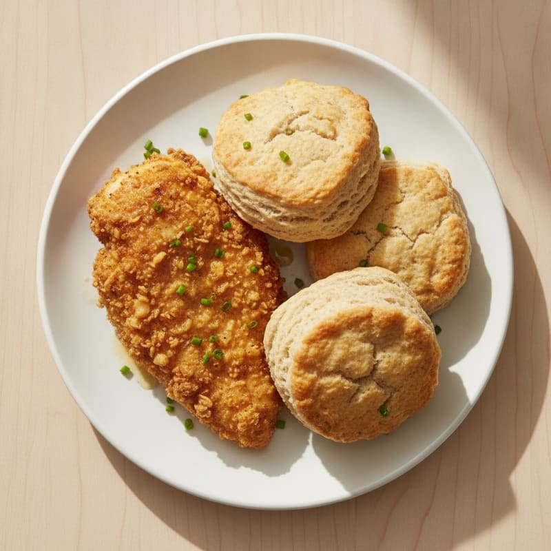 Buttermilk Fried Chicken with Fluffy Biscuits
