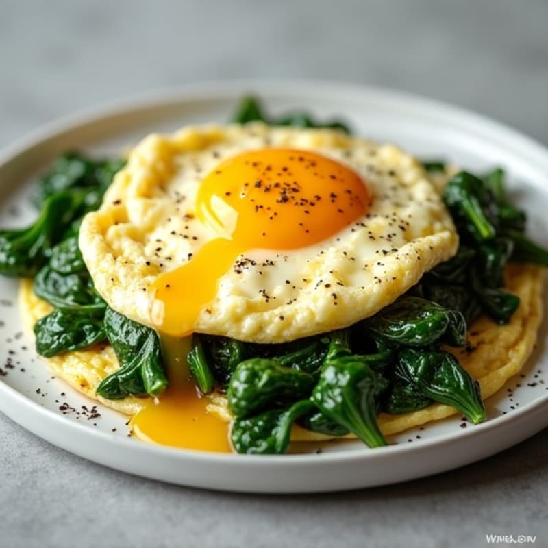Fluffy Egg and Fresh Spinach Scramble