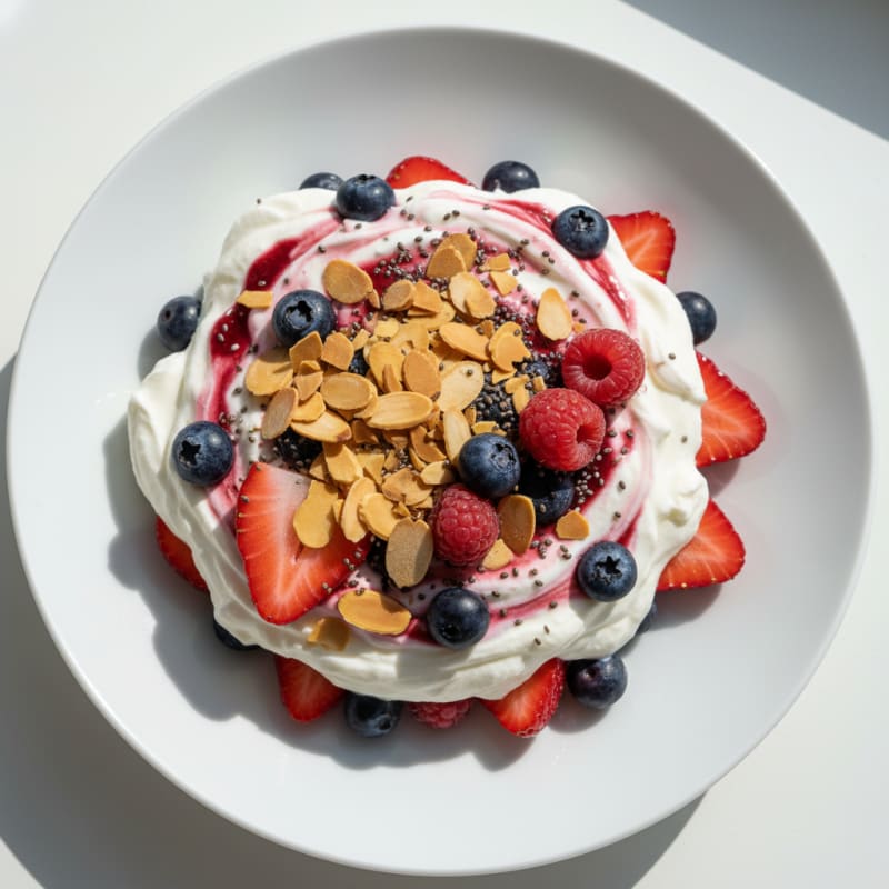 Greek Yogurt Protein Parfait with Mixed Berries