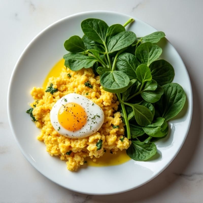 Egg White Scramble with Spinach and Turkey Breast