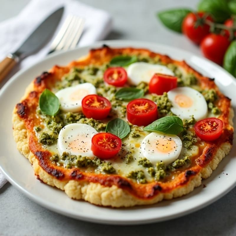 Cauliflower Crust Pesto Chicken Pizza