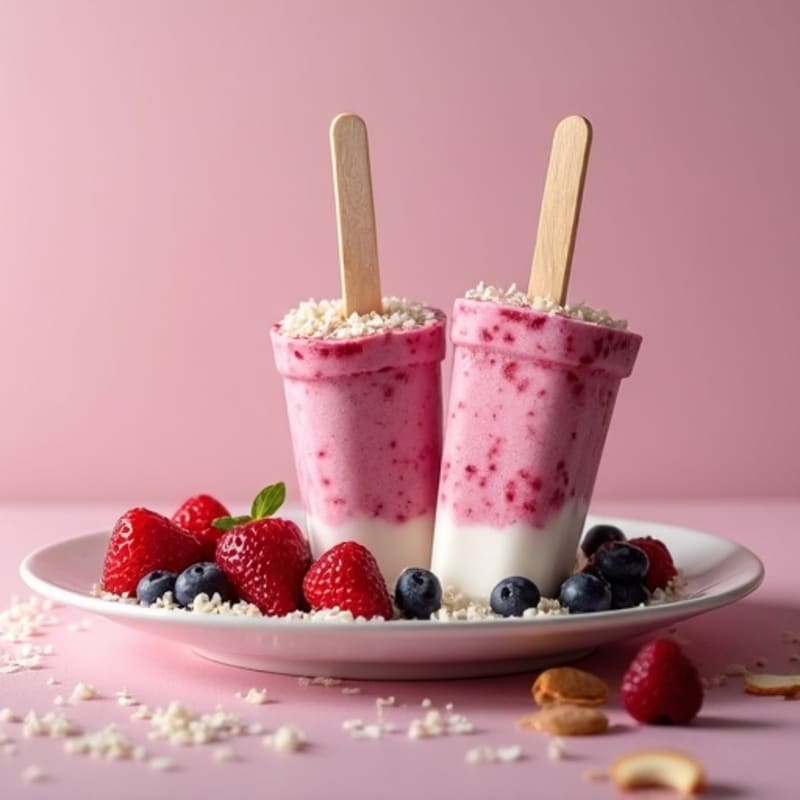 Fresh Berry-Coconut Yogurt Pops