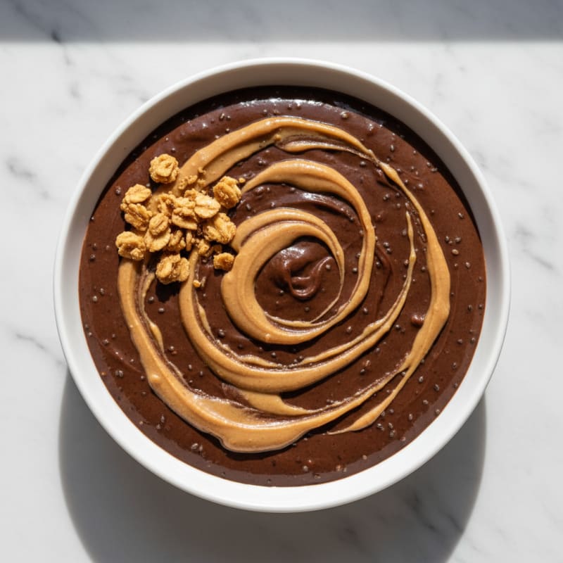 Silky Chocolate Protein Pudding with Peanut Butter Swirl