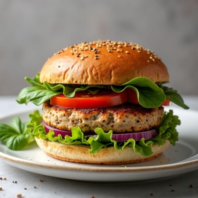 Juicy Herb-Seasoned Turkey Burger on a Toasted Whole Wheat Bun