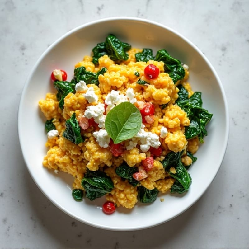 Protein-Packed Spinach and Feta Egg White Scramble