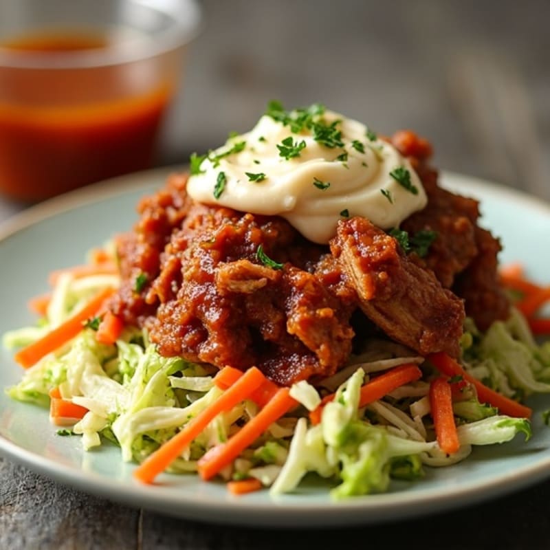 Slow-Cooked Tangy BBQ Pulled Pork with Crispy Slaw