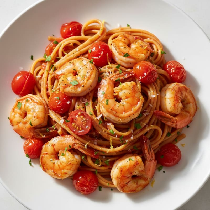 Spicy Calabrian Chili Shrimp Linguine