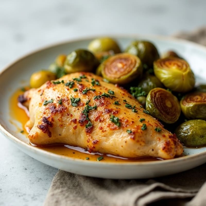 Herb-Roasted Chicken with Crispy Brussels Sprouts
