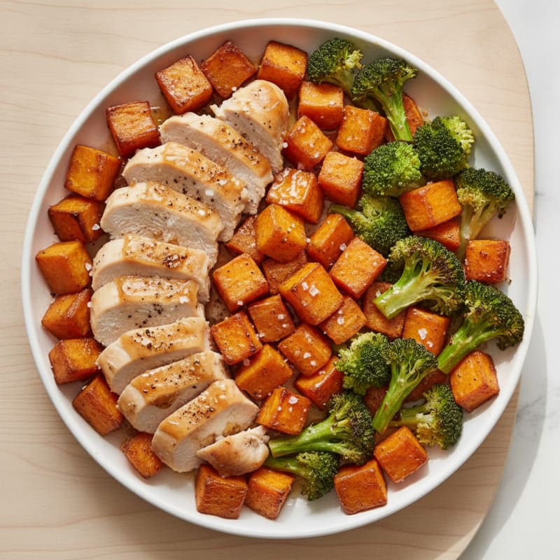Roasted Sweet Potato and Chicken with Honey Glaze