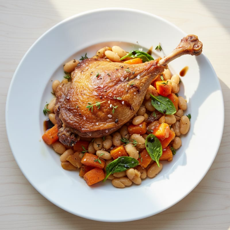 Crispy Duck Confit with Roasted Root Vegetables