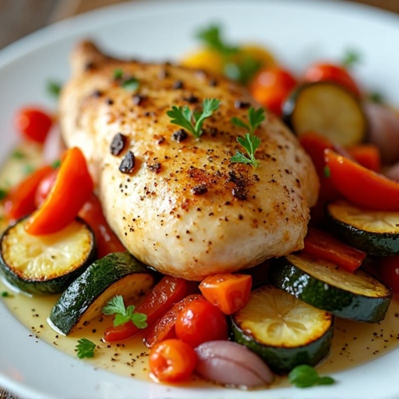 Lemon-Herb Roasted Chicken with Crispy Roasted Vegetables