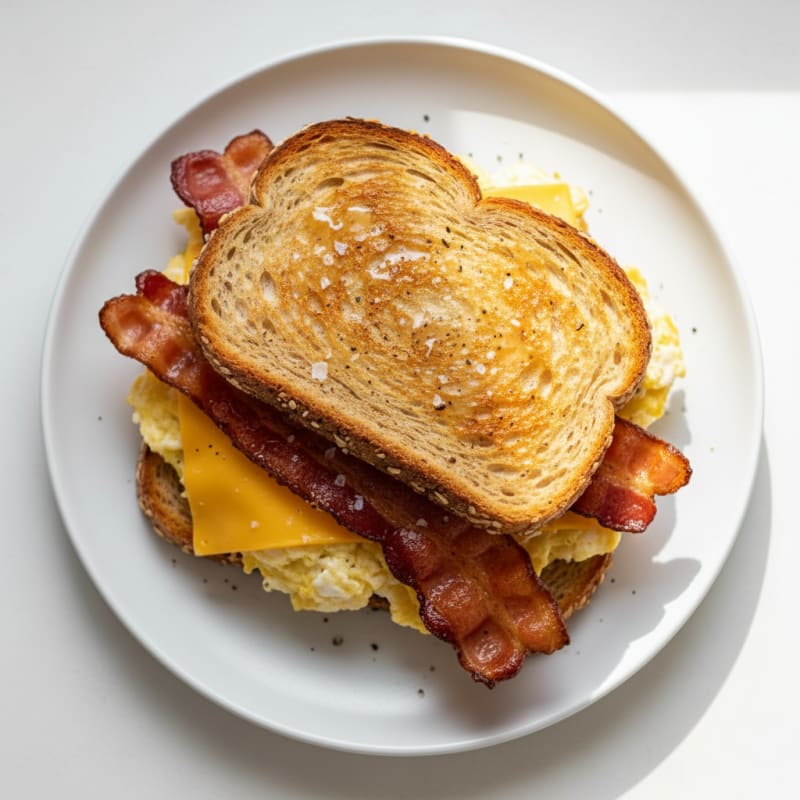 Crispy Bacon, Egg, and Cheese Sandwich