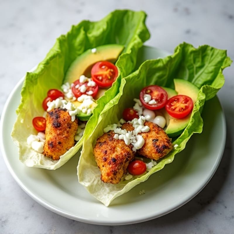 Crispy Chicken Caesar Lettuce Wraps