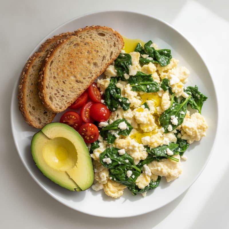 Egg White Scramble with Spinach and Feta