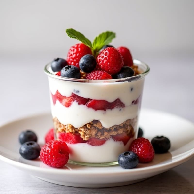 Greek Yogurt Protein Parfait with Mixed Berries