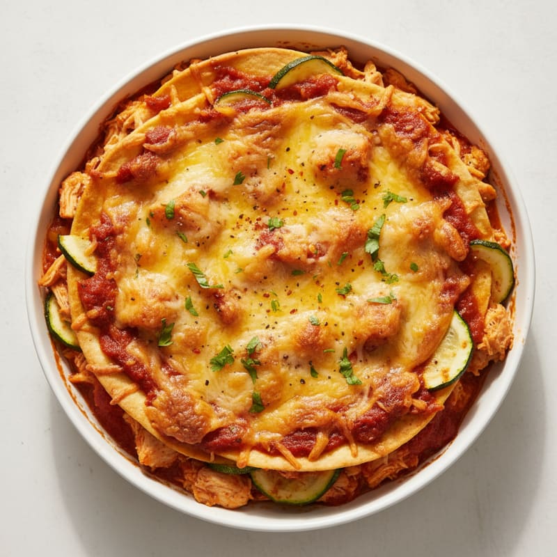 Creamy Chicken Enchilada Bake