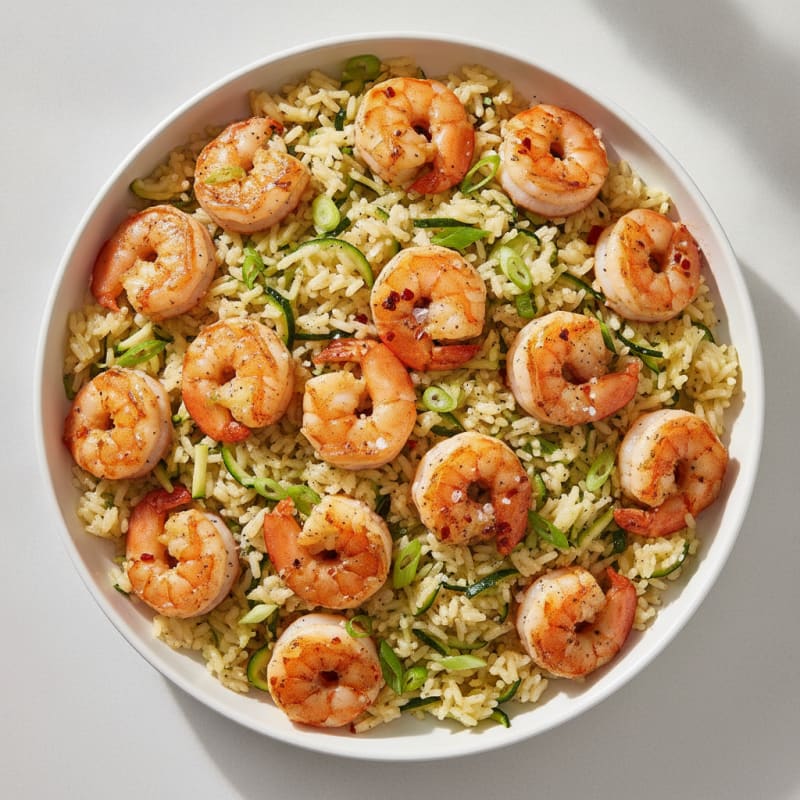 Garlic Shrimp with Zucchini Rice